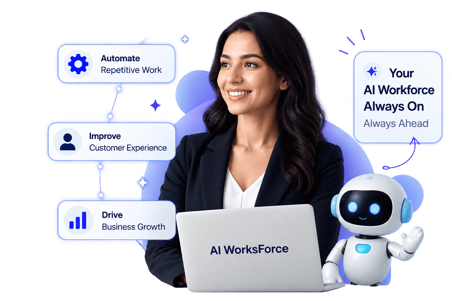 Professional with her AI workforce